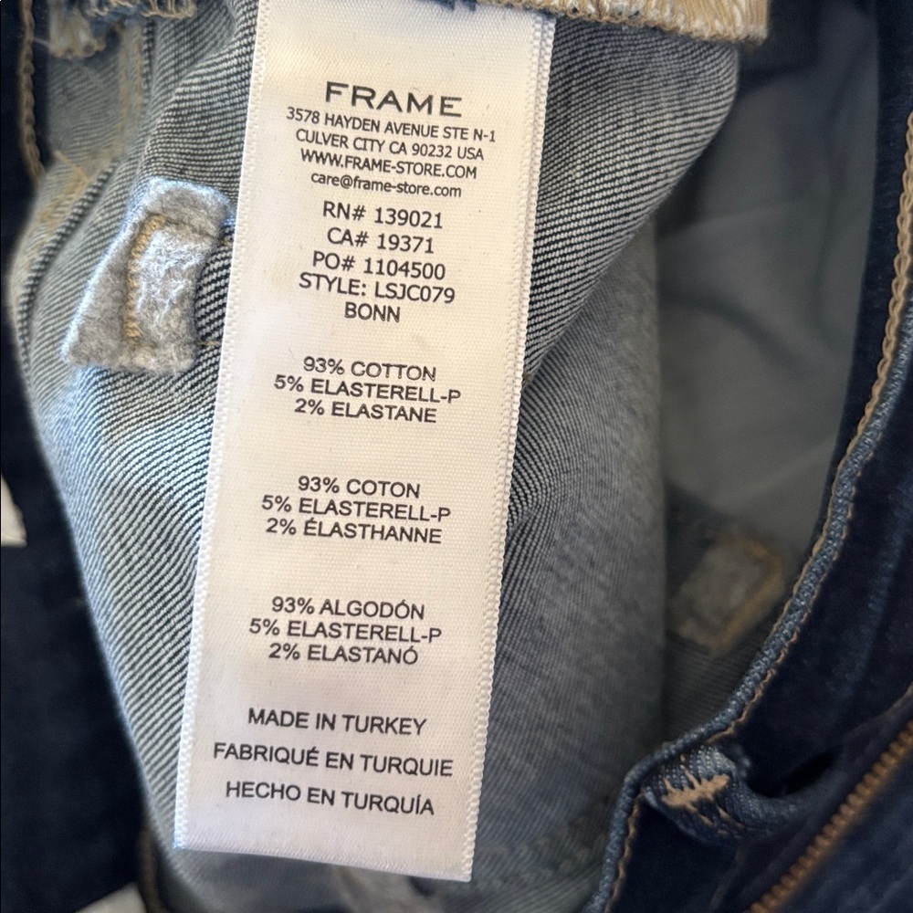 Frame Denim Dark Blue Straight Leg Jeans - Picture 4 of 6